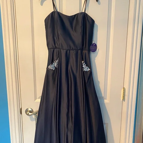 navy blue prom dress windsor Long Shrug – LTD USA WEBSITE BLUE SKY main image 0